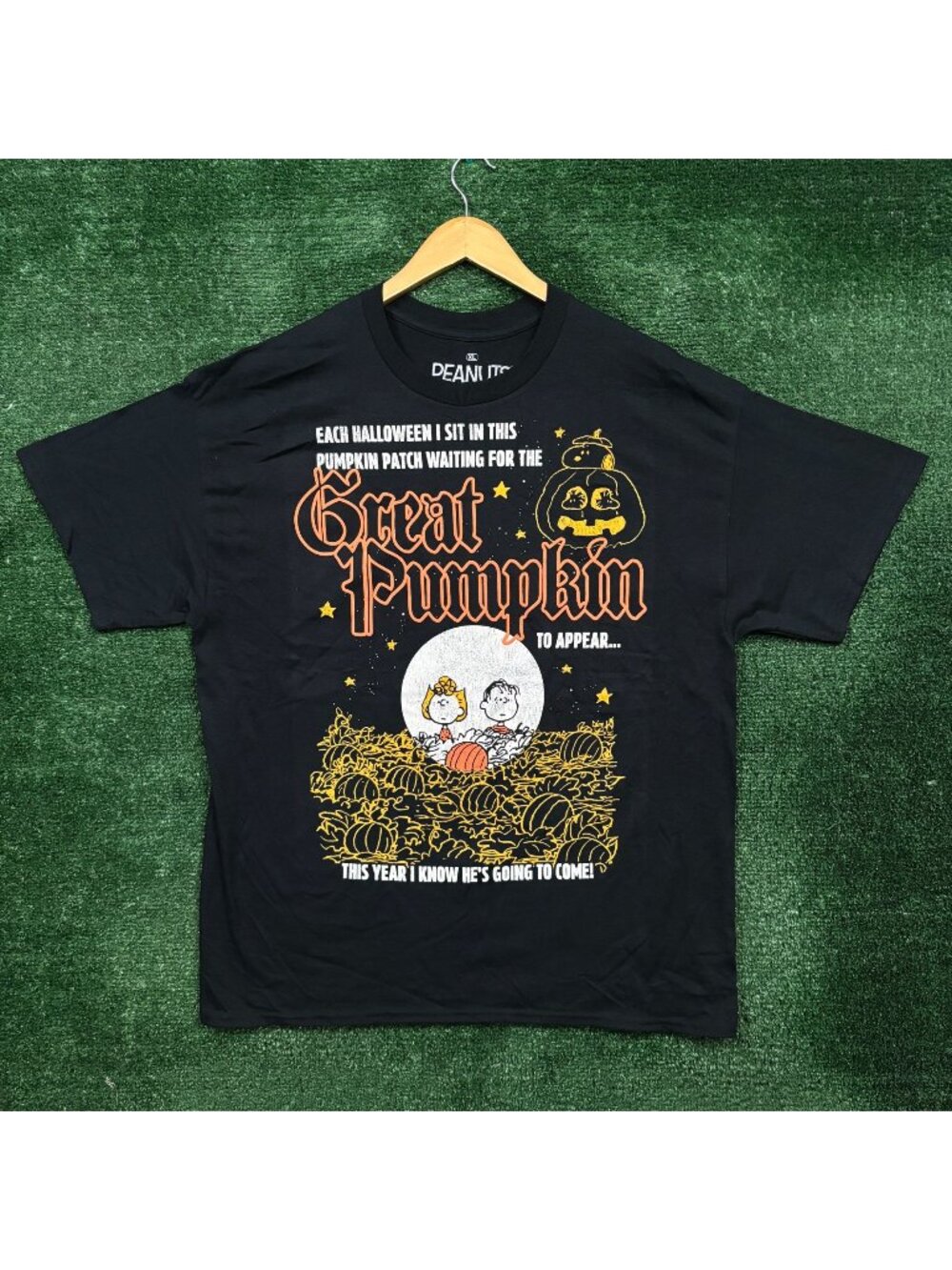 Peanuts The Great Pumpkin Halloween Snoopy T-Shirt Size Extra Large